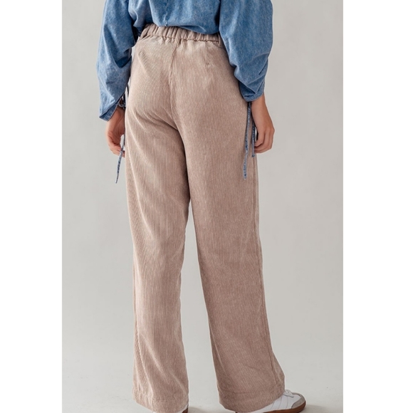 JUNIORS ELASTIC BACK WAIST CORDUROY PANTS - Picture 5 of 9